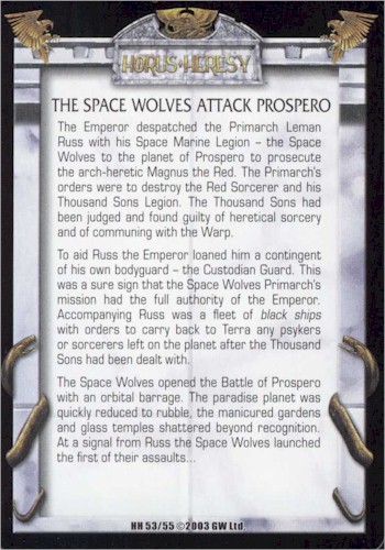The Space Wolves attack Prospero